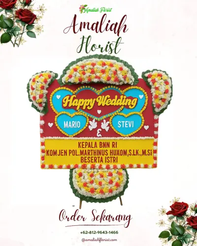 Karangan Papan Bunga Pernikahan di Sananrejo